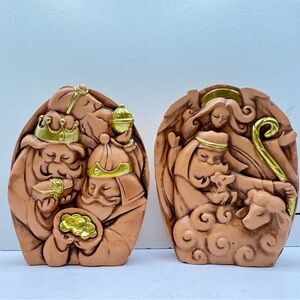 Handcrafted‎ Nativity Scene Figurines resin with bible verses on back